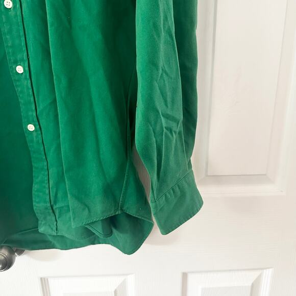 Ralph Lauren Polo Vintage Kelly Green Blake Button Down Casual Y2K Shirt Medium - Picture 4 of 8
